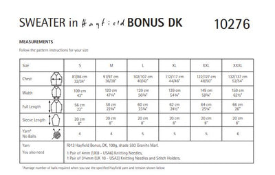 Hayfield 10276 Sweater in Bonus DK (PDF) Knit in a Box