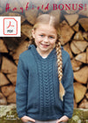 Hayfield 2509 Girl Pixie Hood Sweater in Hayfield Bonus Aran (PDF) Knit in a Box 