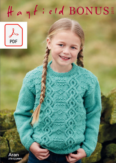 Hayfield 2511 Children Sweater in Hayfield Bonus Aran (PDF) Knit in a Box
