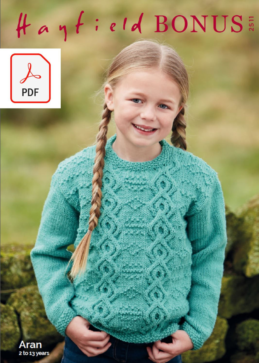 Hayfield 2511 Children Sweater in Hayfield Bonus Aran (PDF) Knit in a Box 