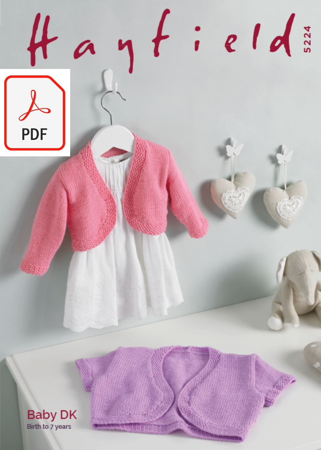 Hayfield 5224 Baby / Girl's Boleros in Hayfield Baby DK (PDF) Knit in a Box