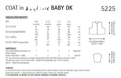 Hayfield 5225 Baby's Coat in Hayfield Baby DK (PDF) Knit in a Box