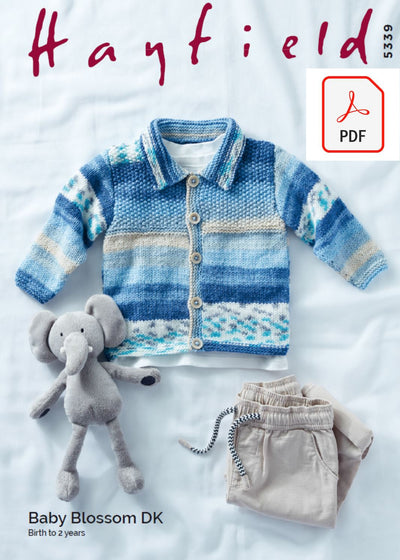 Hayfield 5339 Baby Jacket in Hayfield Baby Blossom DK (PDF) Knit in a Box