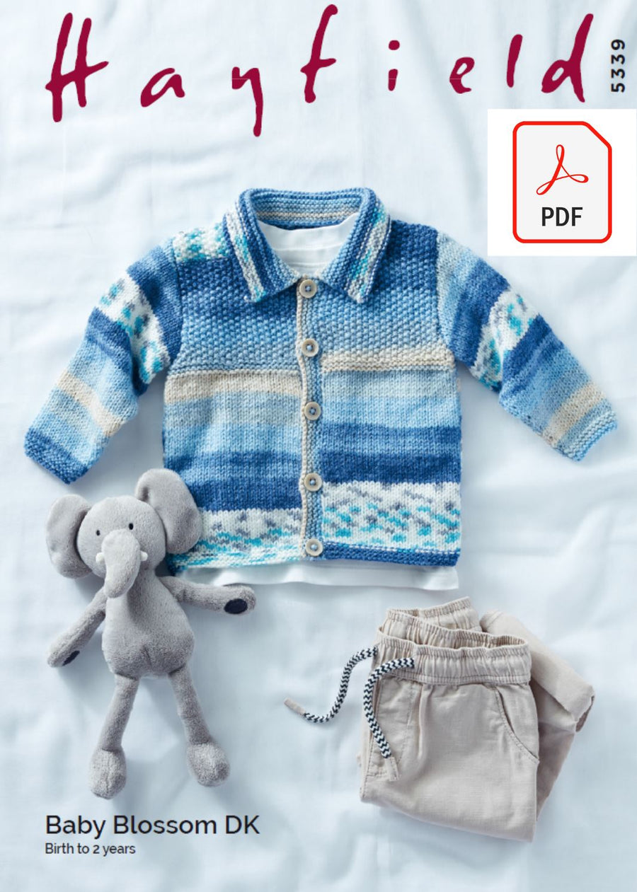 Hayfield 5339 Baby Jacket in Hayfield Baby Blossom DK (PDF) Knit in a Box 