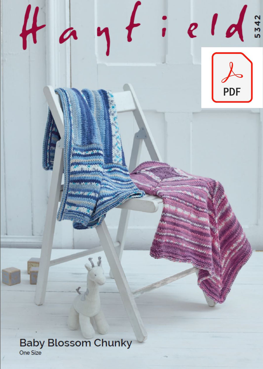 Hayfield 5342 Blanket in Hayfield Baby Blossom Chunky (PDF) Knit in a Box 