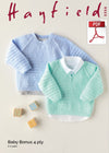 Hayfield 5356 Babie Round & V Neck Sweater in Baby Bonus 4 Ply (PDF) Knit in a Box 