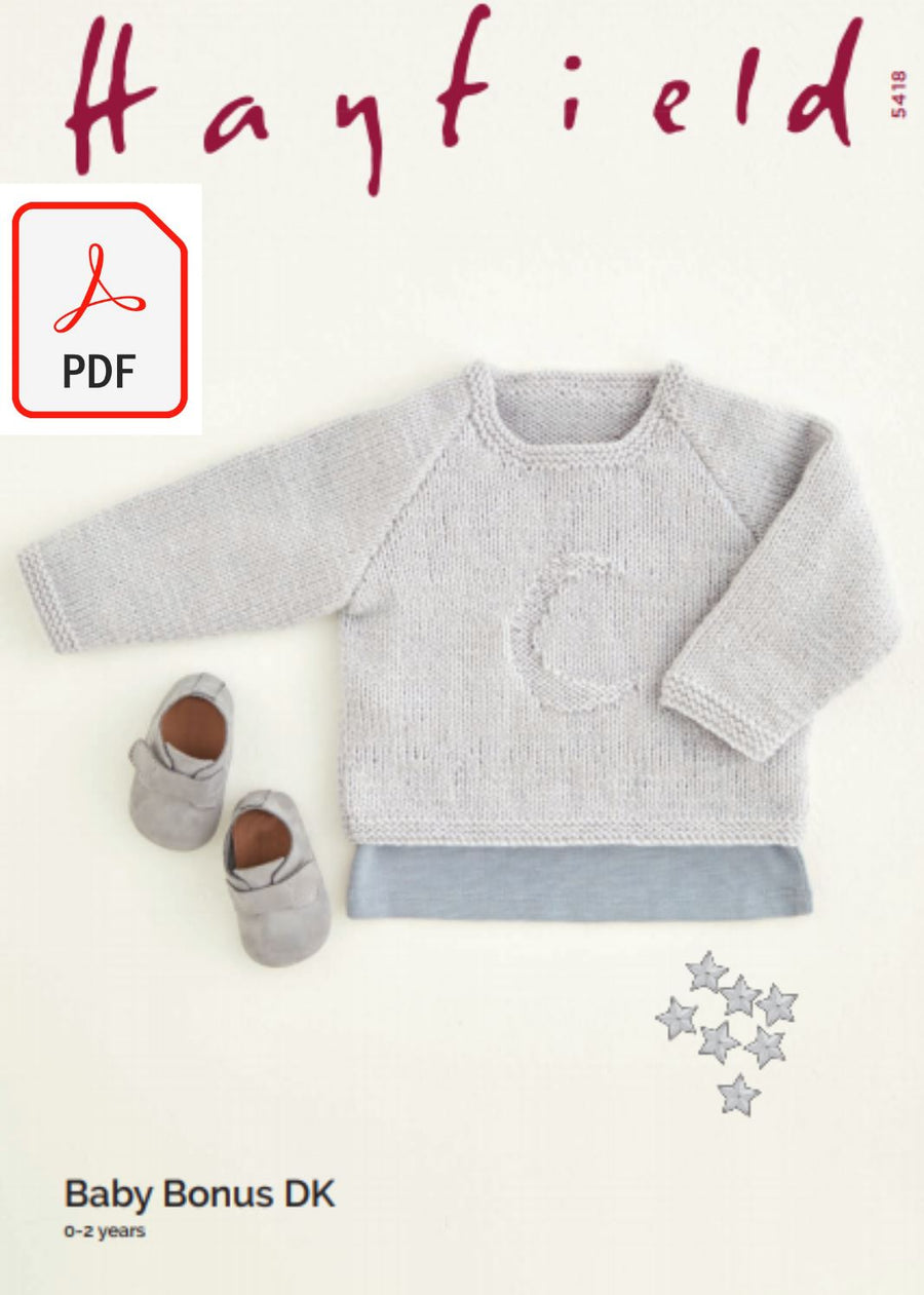 Hayfield 5418 Top in Baby Bonus DK (PDF) Knit in a Box 