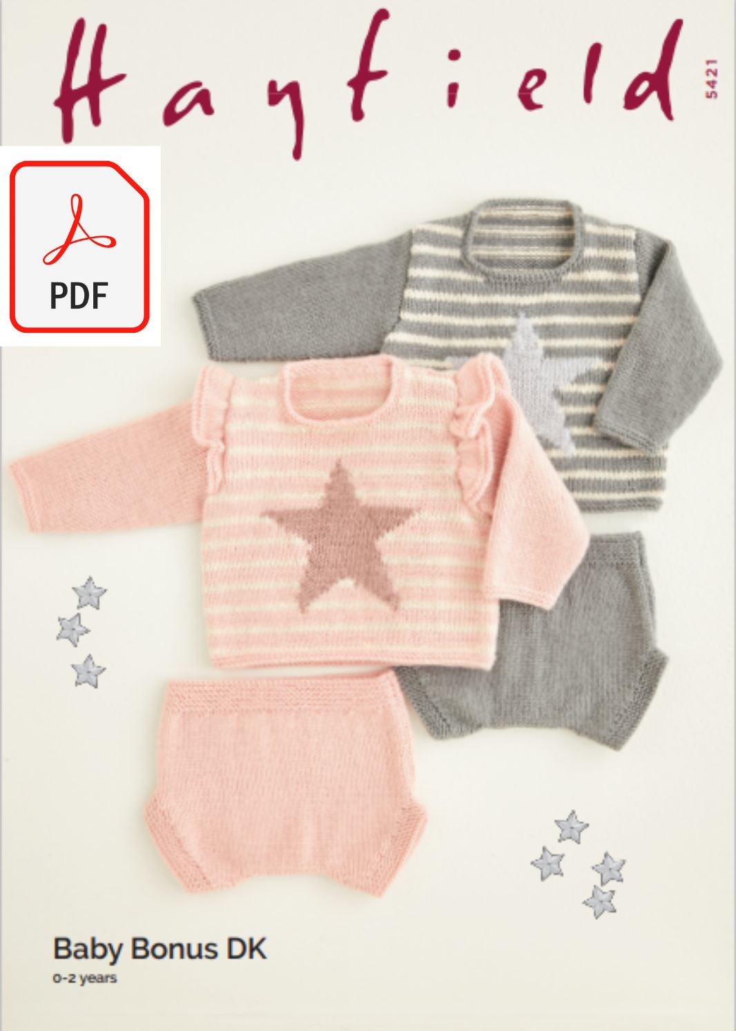 Hayfield 5421 Sweaters and Pants in Baby Bonus DK (PDF) Knit in a Box