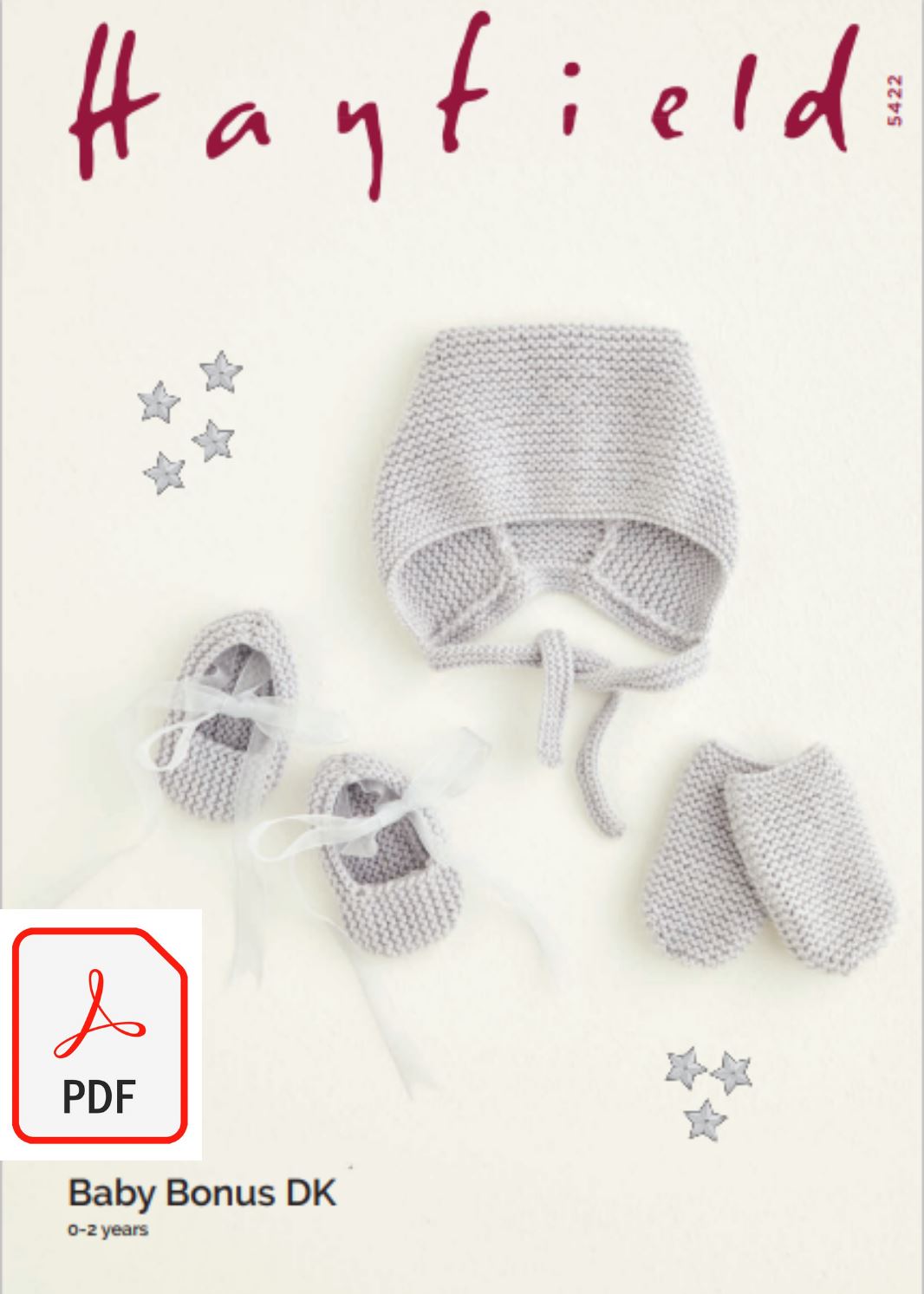 Hayfield 5422 Hat, Shoes and Mittens in Baby Bonus DK (PDF) Knit in a Box