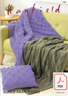 Hayfield 7792 Blankets and Cushion Cover in Bonus Aran Tweed (PDF) Knit in a Box 