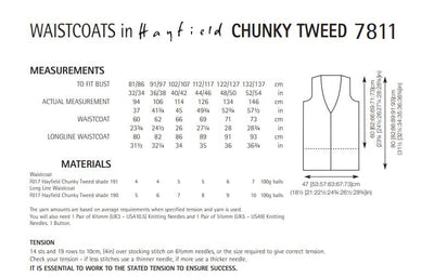 Hayfield 7811 Waistcoats in Chunky Tweed (PDF) Knit in a Box