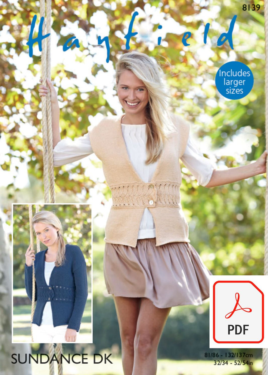 Hayfield 8139 Jacket and Waistcoat in Sundance DK (PDF) Knit in a Box 