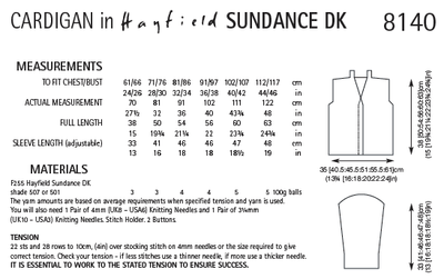 Hayfield 8140 Cardigans in Sundance DK (PDF) Knit in a Box