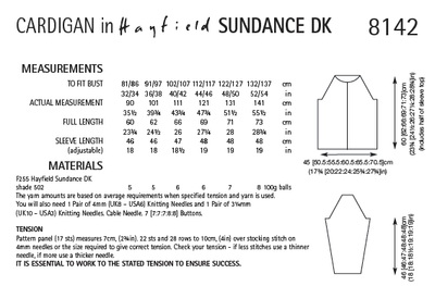 Hayfield 8142 Cardigan in Sundance DK (PDF) Knit in a Box
