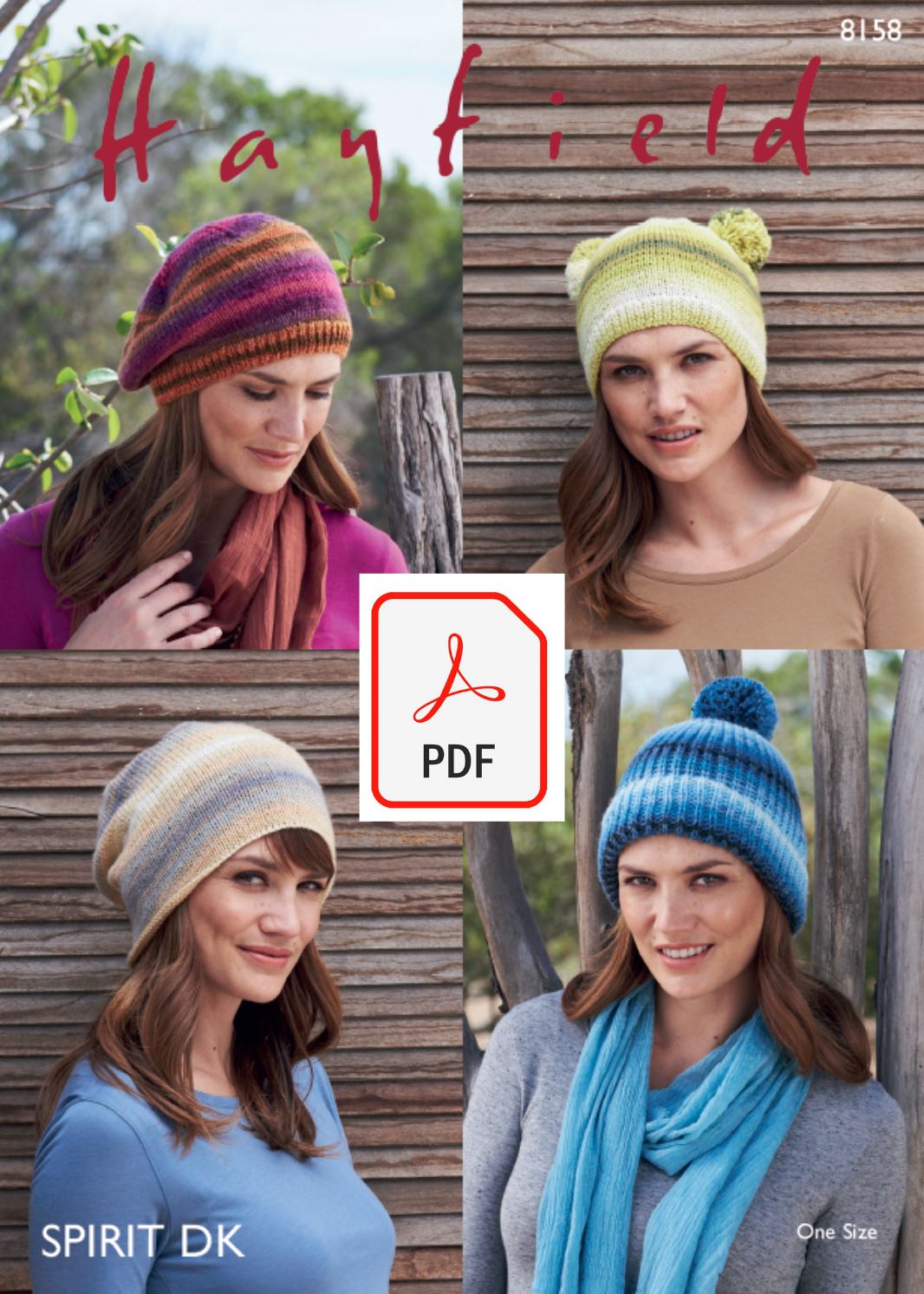 Hayfield 8158 Hats in Spirit DK (PDF) Knit in a Box