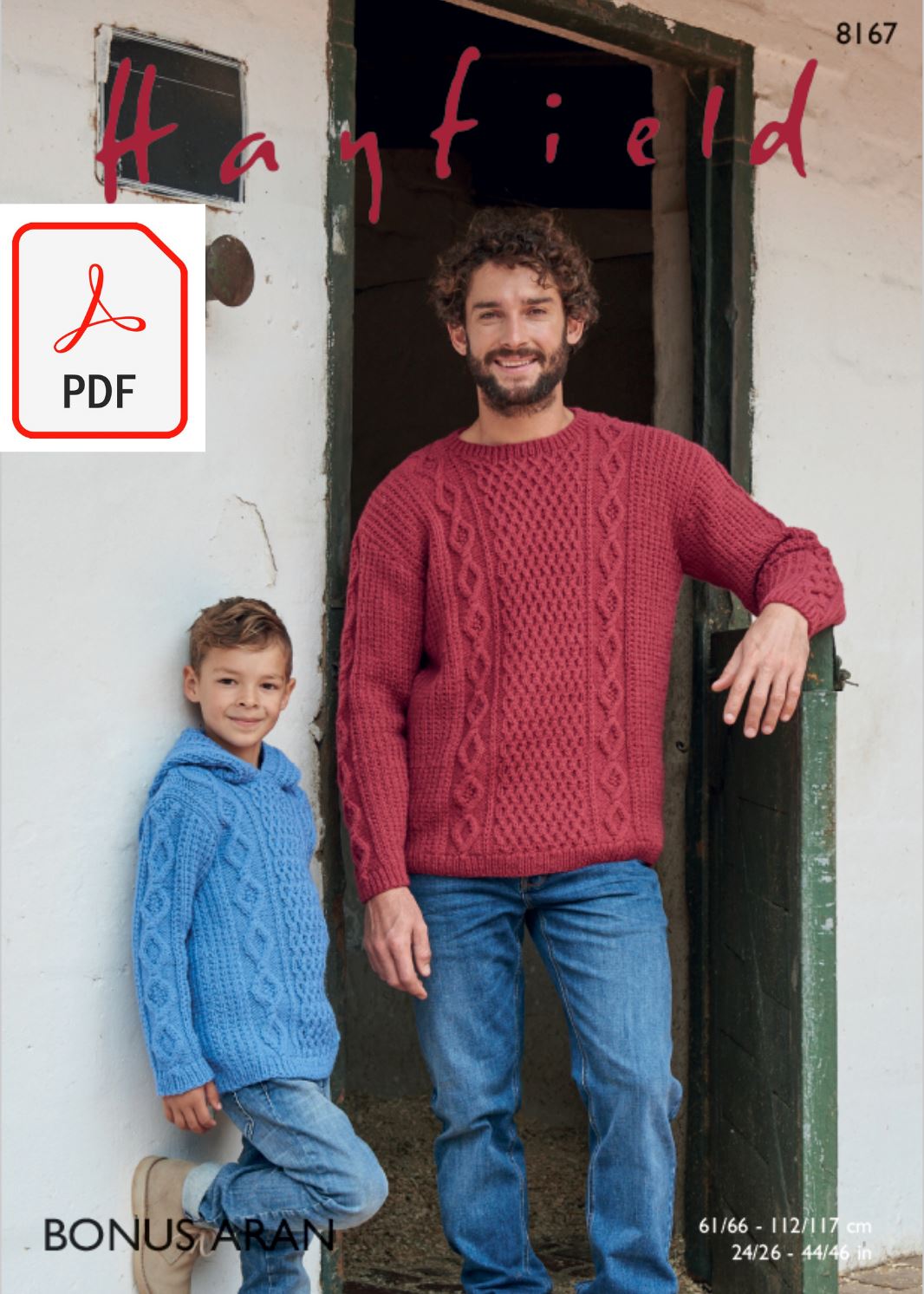 Hayfield 8167 Sweaters in Bonus Aran (PDF) Knit in a Box