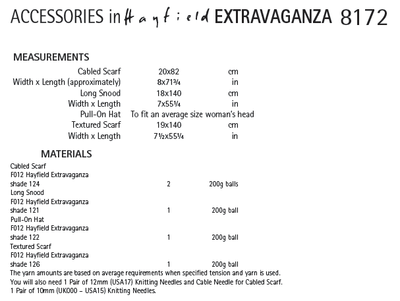 Hayfield 8172 Accessories in Extravaganza (PDF) Knit in a Box