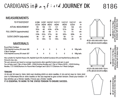 Hayfield 8186 Cardigans in Journey DK (PDF) Knit in a Box