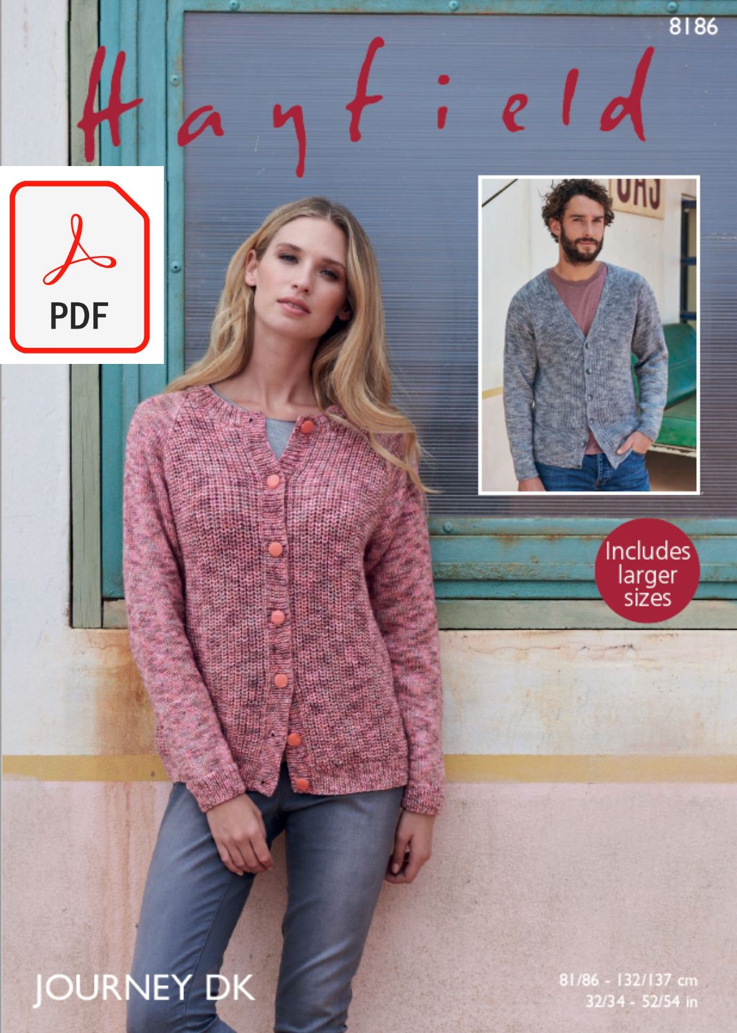 Hayfield 8186 Cardigans in Journey DK (PDF) Knit in a Box