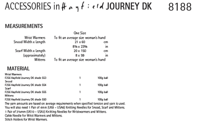 Hayfield 8188 Accessories in Journey DK (PDF) Knit in a Box