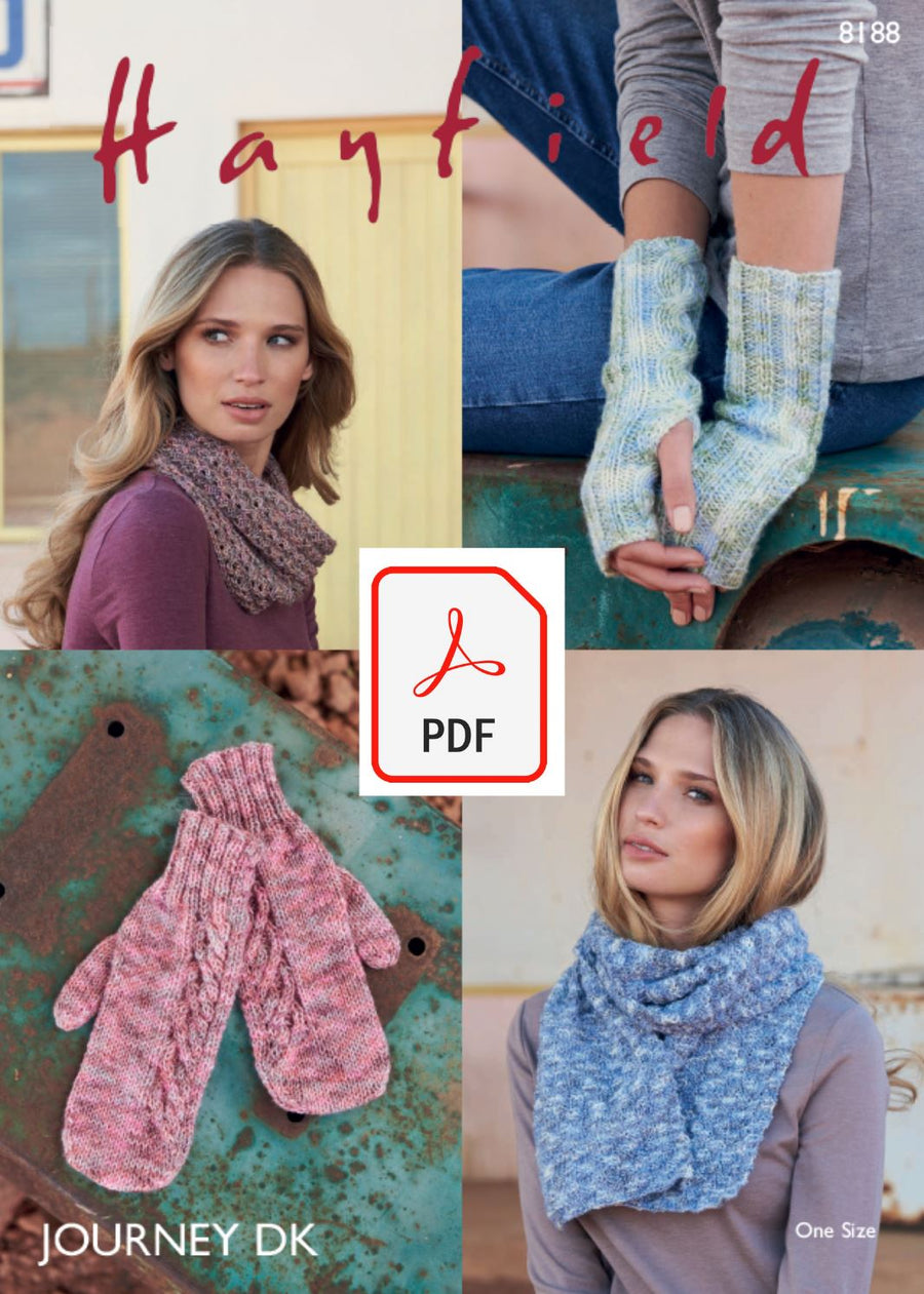 Hayfield 8188 Accessories in Journey DK (PDF) Knit in a Box 