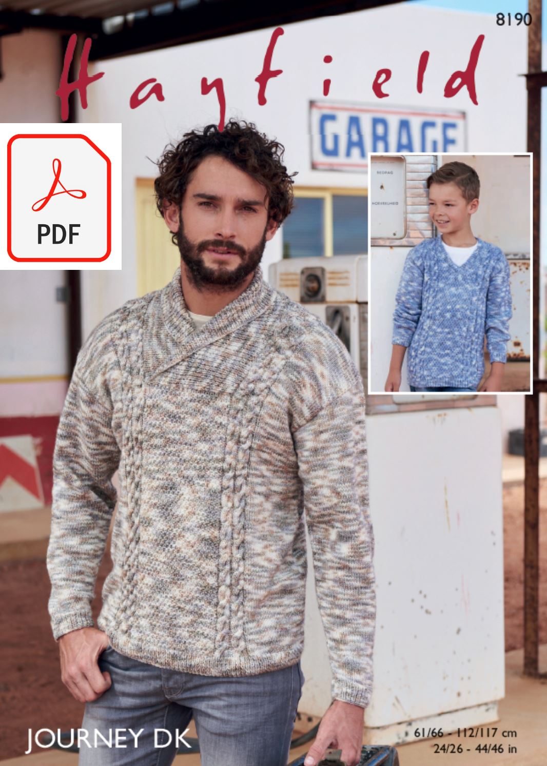 Hayfield 8190 Sweaters in Journey DK (PDF) Knit in a Box