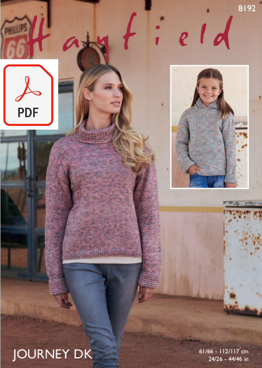 Hayfield 8192 Sweaters in Journey DK (PDF) Knit in a Box 