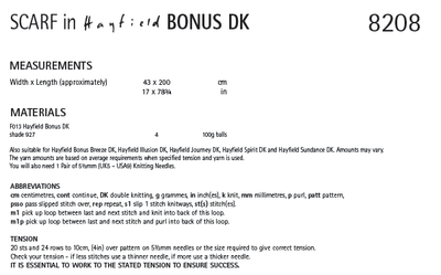 Hayfield 8208 Scarf in Bonus DK (PDF) Knit in a Box