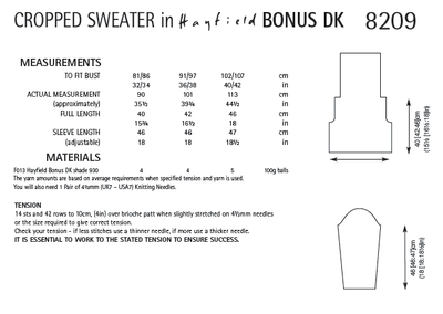 Hayfield 8209 Cropped Sweater in Bonus DK (PDF) Knit in a Box