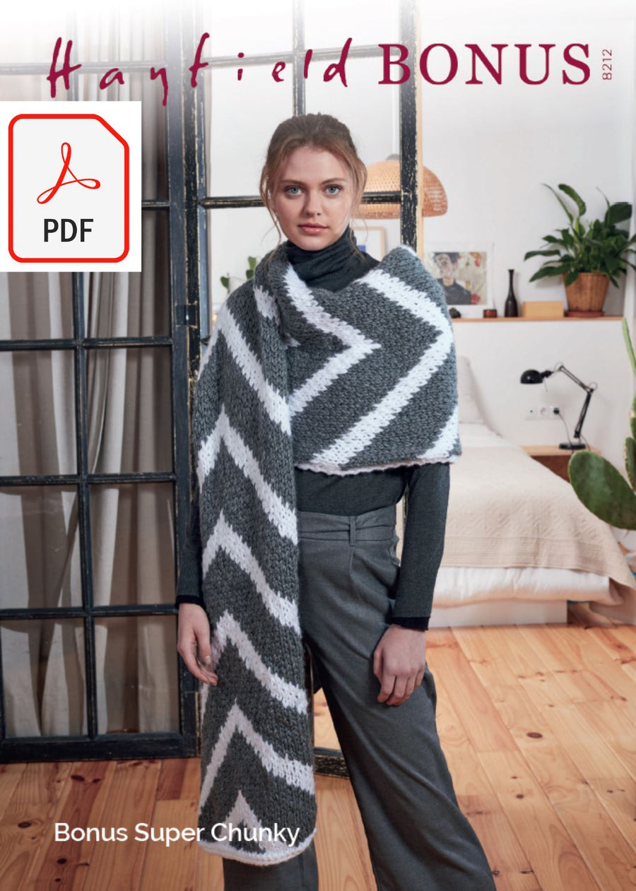 Hayfield 8212 Wrap in Bonus Super Chunky (PDF) Knit in a Box 