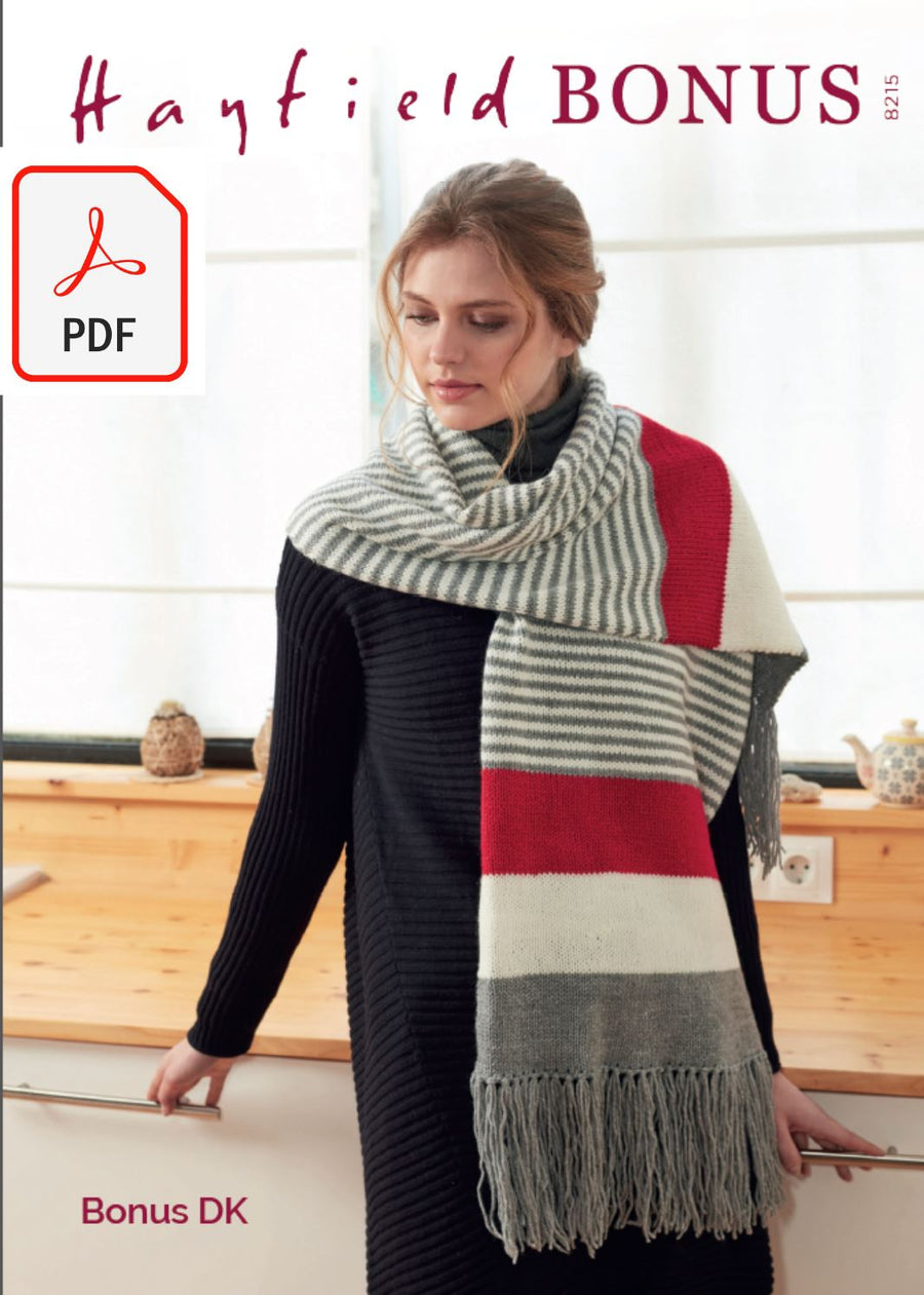 Hayfield 8215 Wrap in Bonus DK (PDF) Knit in a Box 