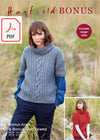 Hayfield 8233 Ladies Sweater in Bonus Aran Tweed & Bonus Aran (PDF) Knit in a Box
