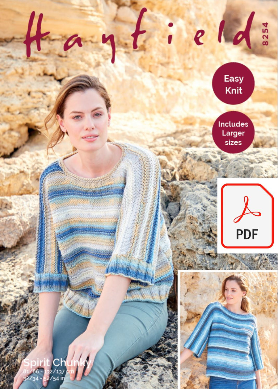 Hayfield 8254 Ladies Sweaters in Spirit Chunky (PDF) Knit in a Box 