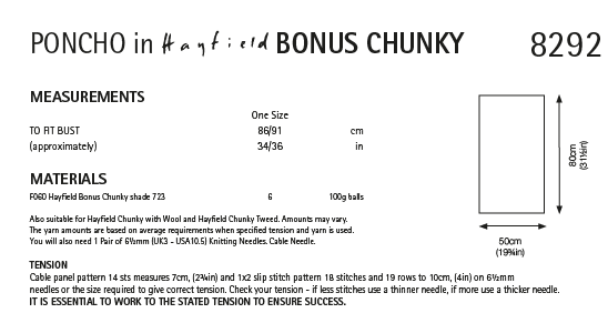 Hayfield 8292 in Hayfield Bonus Chunky (PDF) Knit in a Box