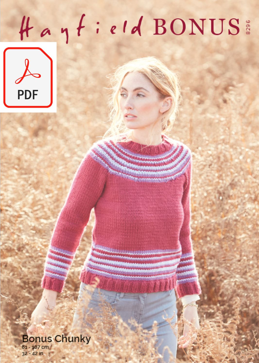 Hayfield 8296 Ladies Yoke Sweater in Hayfield Bonus Chunky (PDF) Knit in a Box