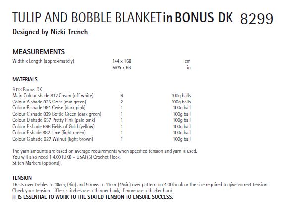 Hayfield 8299 Tulip & Booble Crochet in Bonus DK (PDF) Knit in a Box