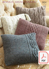 Hayfield 9804 Cushion Covers in Bonus Aran Tweed (PDF) Knit in a Box 