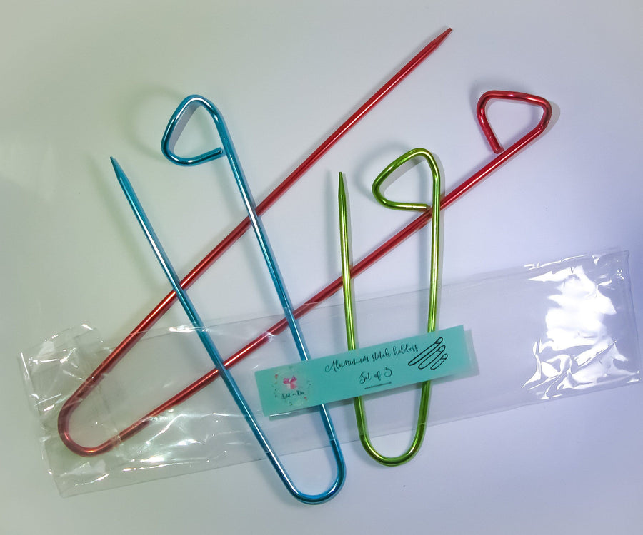 Knit in a Box Set of 3 Aluminum Stitch Holder for Knitting and Crochet Knit in a Box 