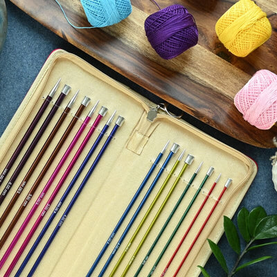 Knit Pro Zing Knitting Needles Set of 8: 25CM Knit in a Box