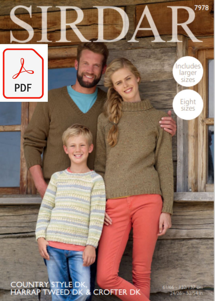 Kopie von Hayfield 8166 Sweaters in Bonus Aran (PDF) Knit in a Box 