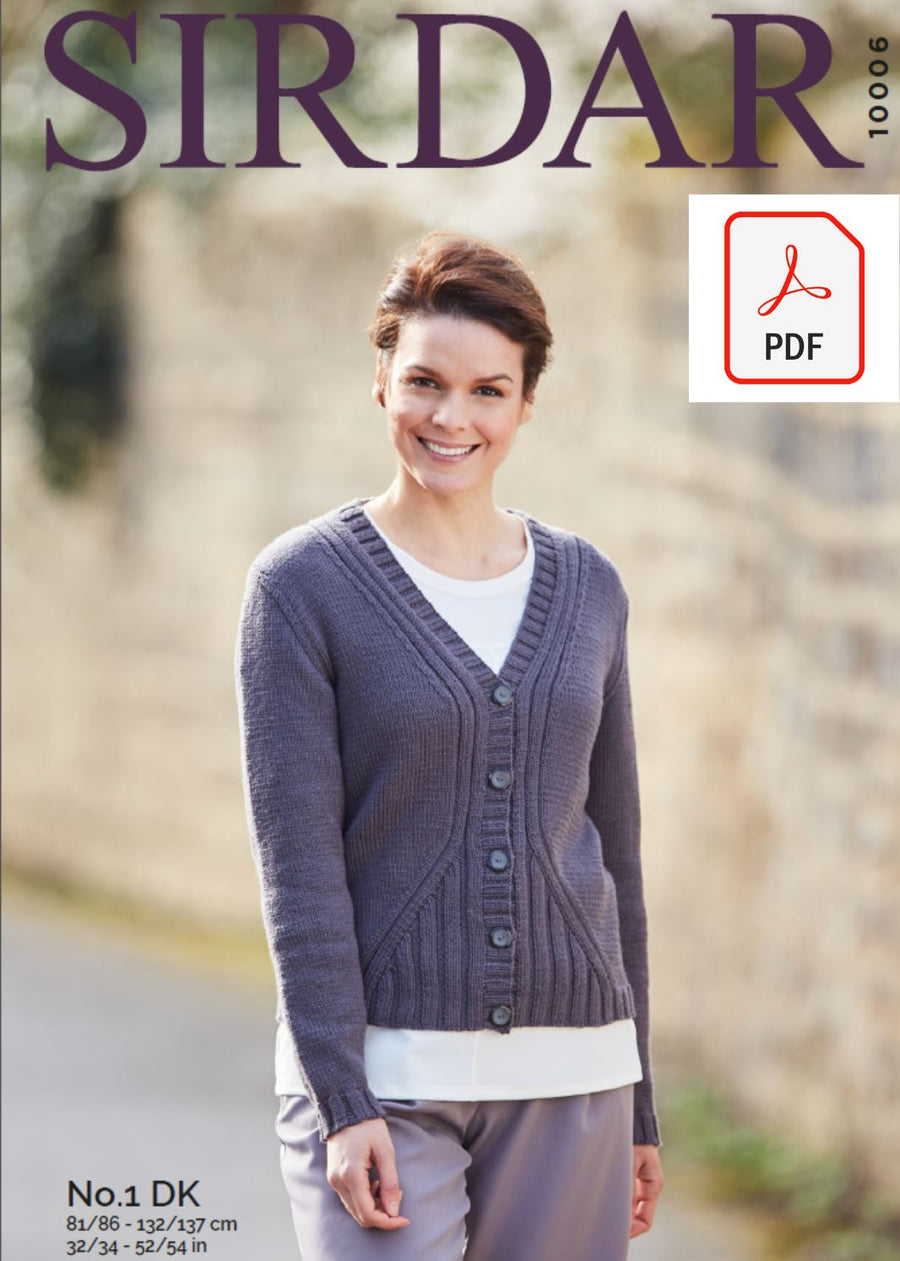 Sirdar 10006 Ladies Cardigan in Sirdar No 1 DK Knit in a Box 