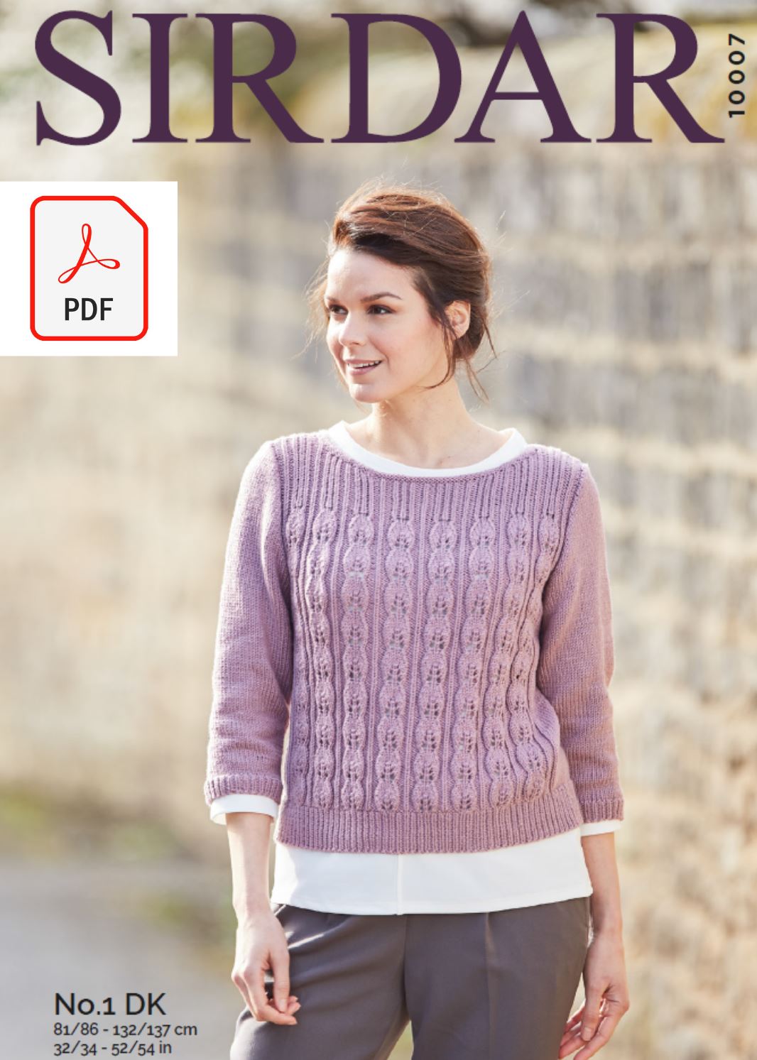 Sirdar 10007 Ladies Sweater in Sirdar No 1 DK (PDF) Knit in a Box