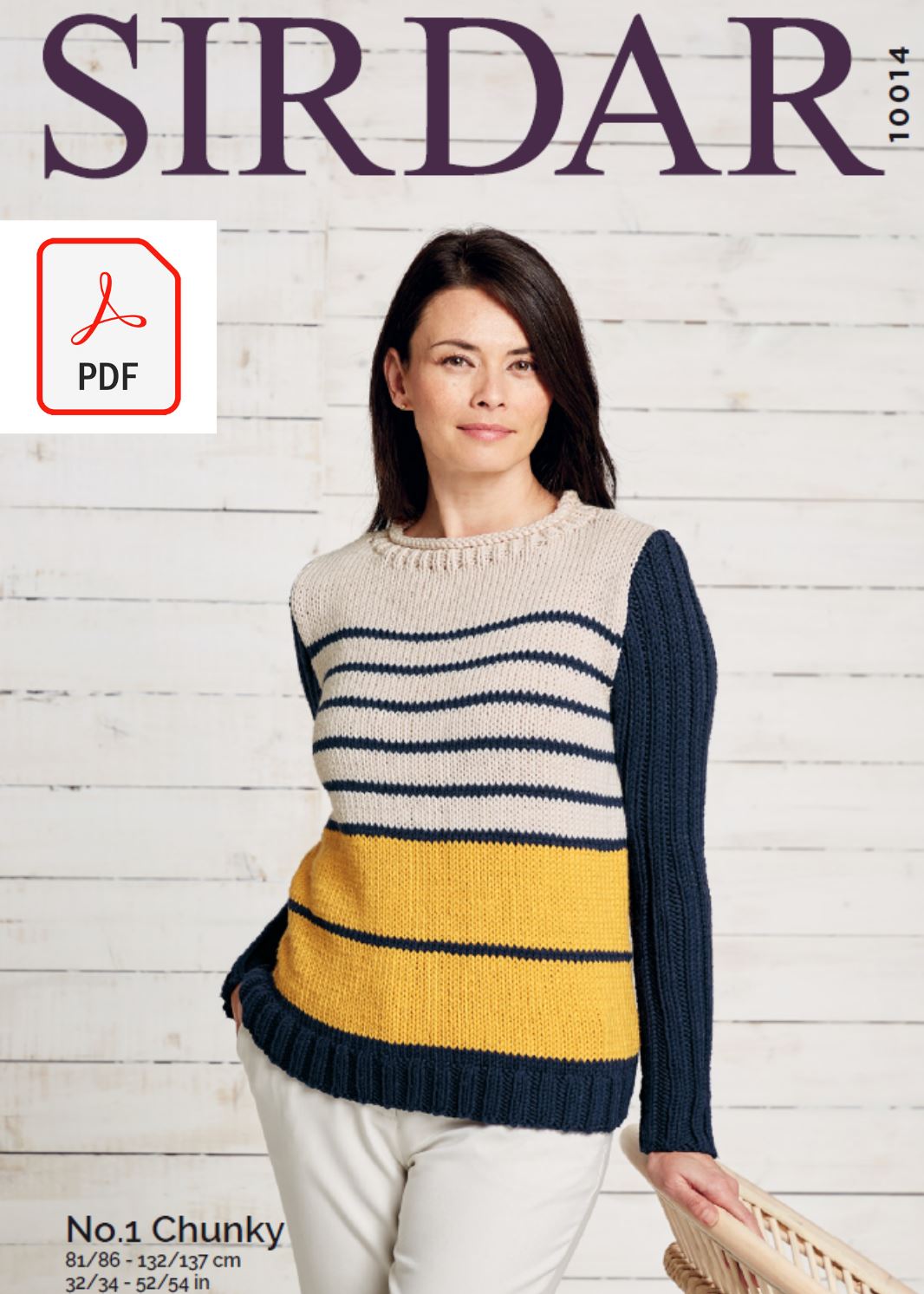 Sirdar 10014 Ladies Sweater in Sirdar No 1 Chunky (PDF) Knit in a Box