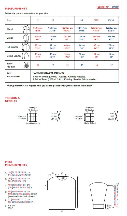 Sirdar 10018 Ladies Cowl Neck Sweater in Sirdar Elemental Super Chunky (PDF) Knit in a Box