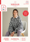 Sirdar 10020 Ladies Plain & Bobble Sleeve Sweater in Sirdar Elemental Super Chunky (PDF) Knit in a Box
