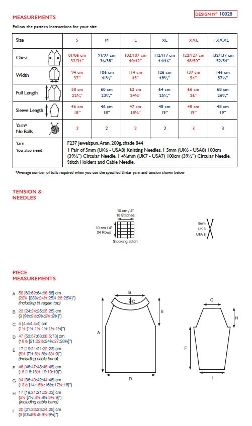 Sirdar 10028 Ladies Top Down Sweater in Sirdar Jewelspun Aran (PDF) Knit in a Box