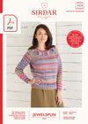 Sirdar 10028 Ladies Top Down Sweater in Sirdar Jewelspun Aran (PDF) Knit in a Box