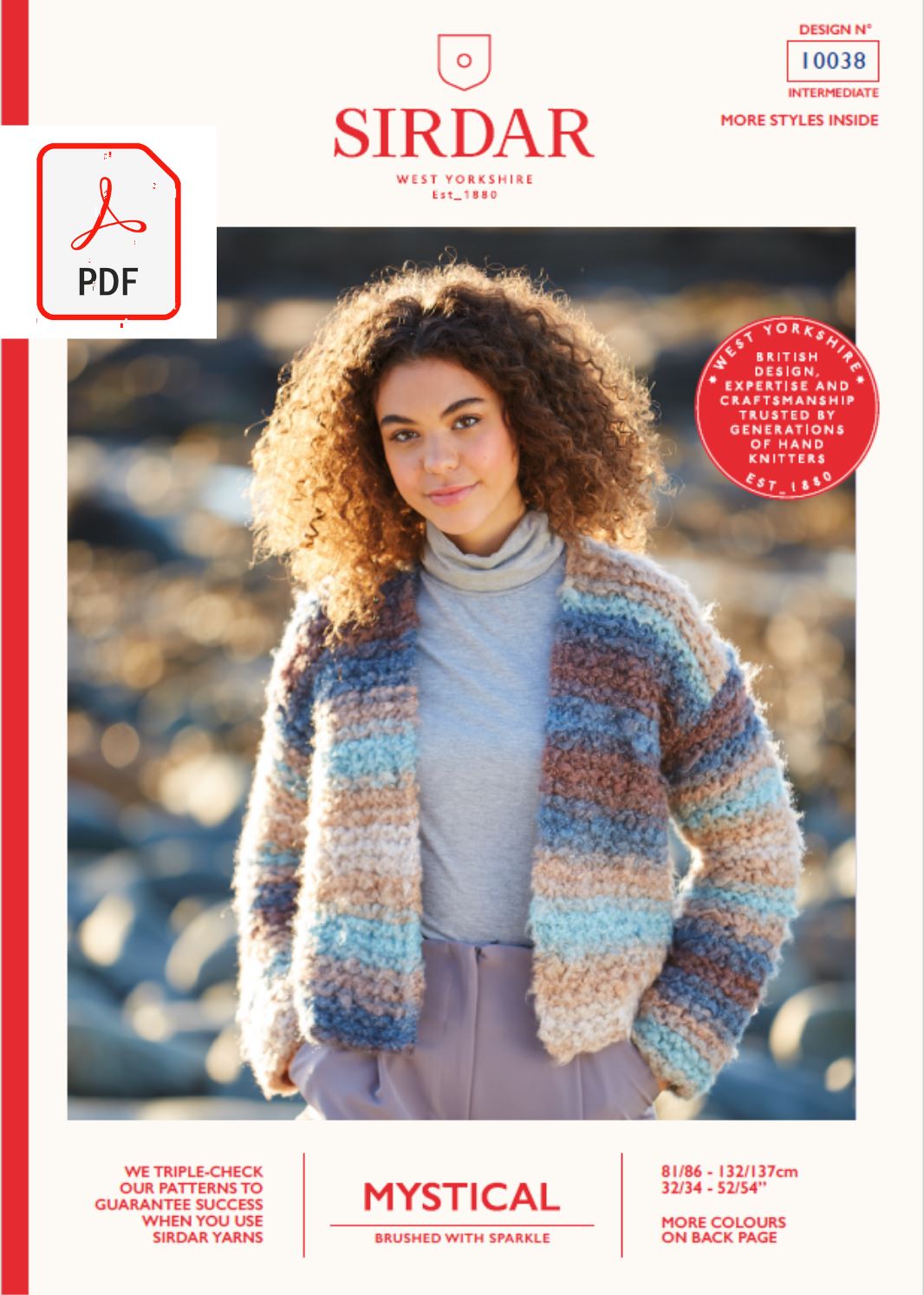 Sirdar 10038 Ladies Jacket in Sirdar Mystical (PDF) Knit in a Box