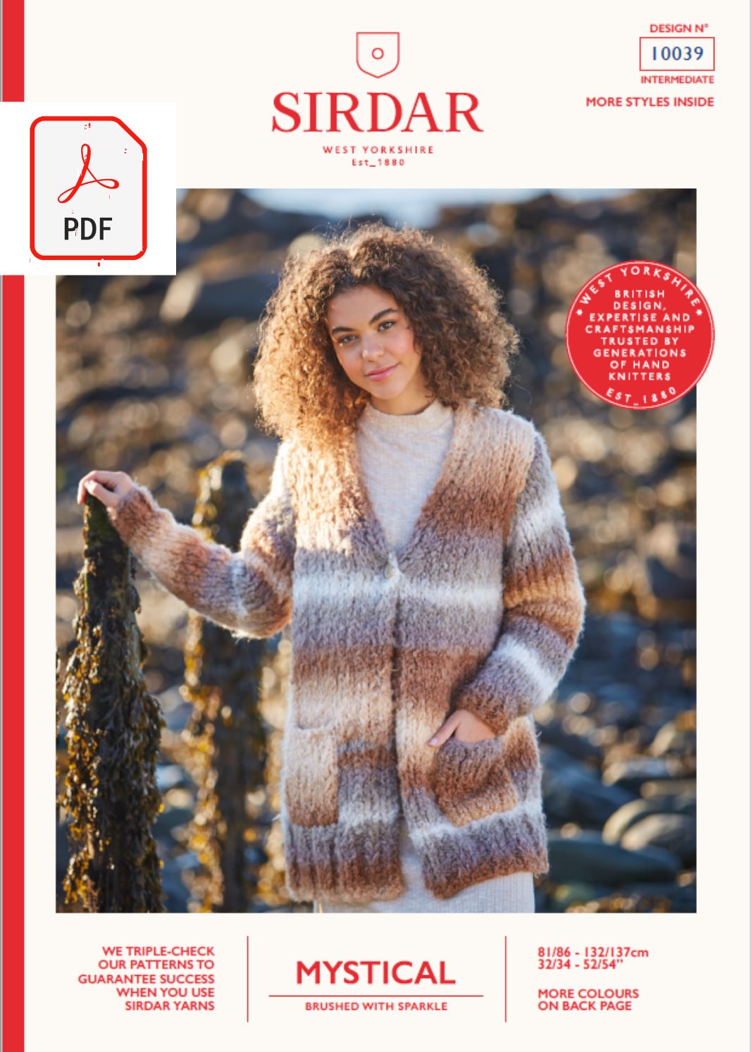 Sirdar 10039 Ladies Long Cardigan in Sirdar Mystical (PDF) Knit in a Box