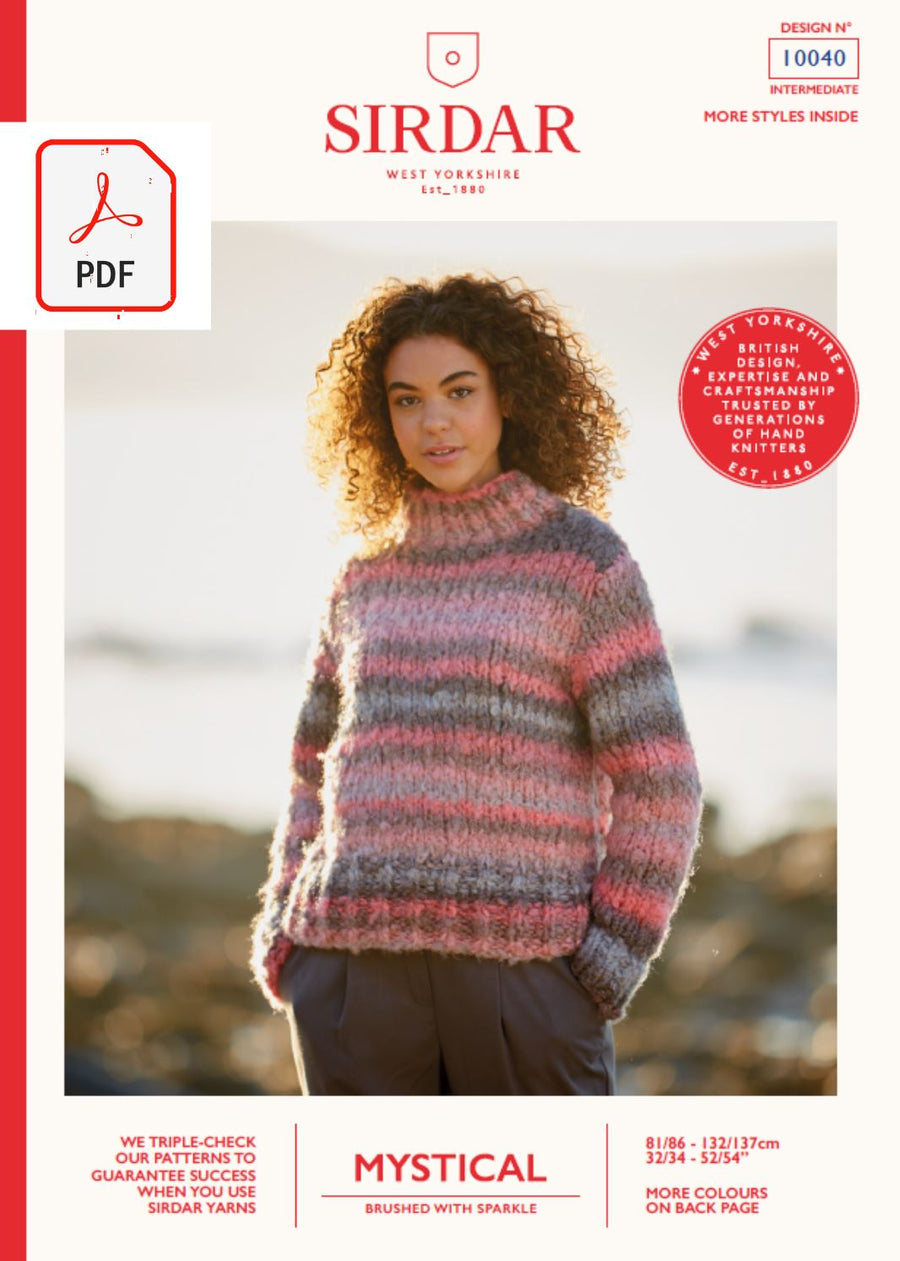 Sirdar 10040 Ladies Boxy Sweater in Sirdar Mystical (PDF) Knit in a Box 